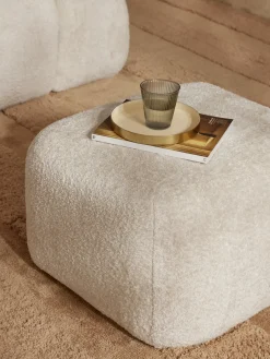 Outlet Diván puf de borreguillo bouclé Wolke Reposapiés|Sofás