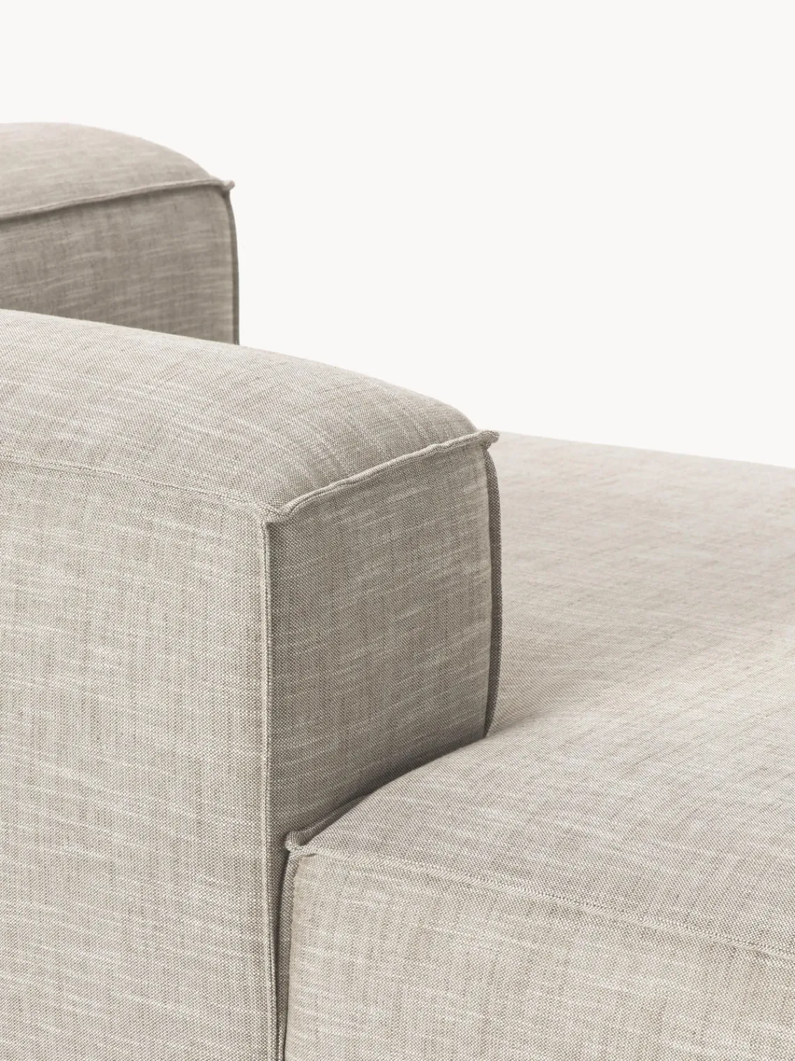 Sofás>Westwing Collection Diván rinconero modular de mezcla de lino Lennon Mezcla de lino gris