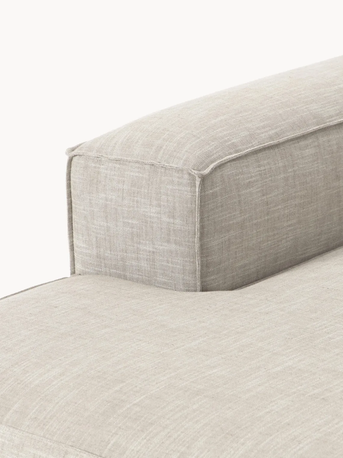 Sofás>Westwing Collection Diván rinconero modular de mezcla de lino Lennon Mezcla de lino gris