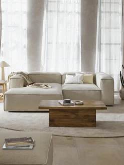 Sofás>Westwing Collection Diván rinconero modular de mezcla de lino Lennon Mezcla de lino beige