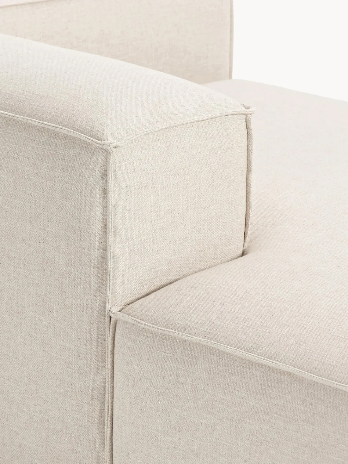 Sofás>Westwing Collection Diván rinconero modular de mezcla de lino Lennon Mezcla de lino beige