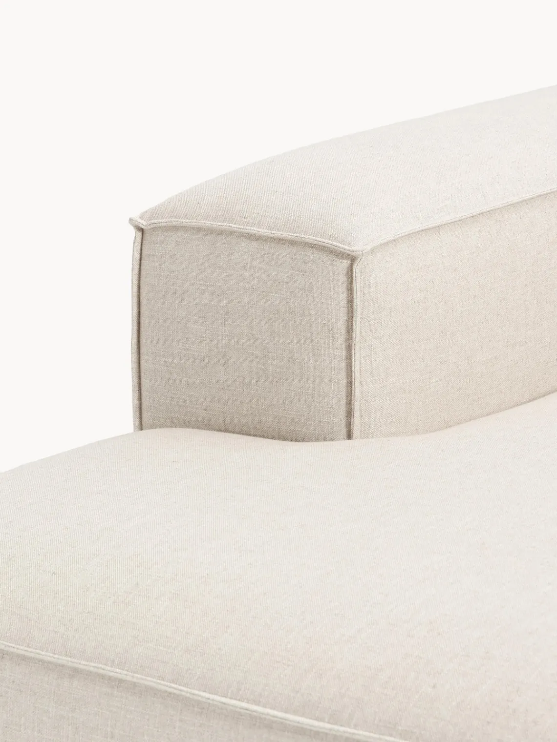 Sofás>Westwing Collection Diván rinconero modular de mezcla de lino Lennon Mezcla de lino beige