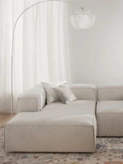 Sofás>Westwing Collection Diván rinconero modular en tejido bouclé Lennon Bouclé blanco Off White