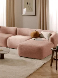 Sofás>Westwing Collection Diván rinconero Sofia Terciopelo melocotón