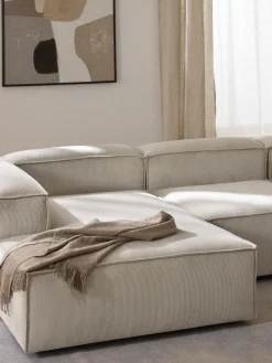 Sofás>Westwing Collection Diván sofá de pana Lennon Pana beige claro