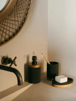 Best Dosificador de jabón con adorno de madera Laura Dispensador De Jabón Y Jaboneras|Jarrones