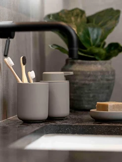 Dispensador De Jabón Y Jaboneras|Jarrones>Zone Denmark Dosificador de jabón con superficie suave al tacto Ume Taupe