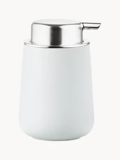 Dispensador De Jabón Y Jaboneras|Jarrones>Zone Denmark Dosificador de jabón de porcelana Nova One Blanco, plateado