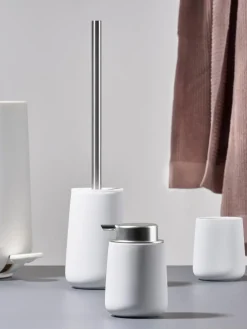 Dispensador De Jabón Y Jaboneras|Jarrones></noscript>Zone Denmark Dosificador de jabón de porcelana Nova One Blanco, plateado