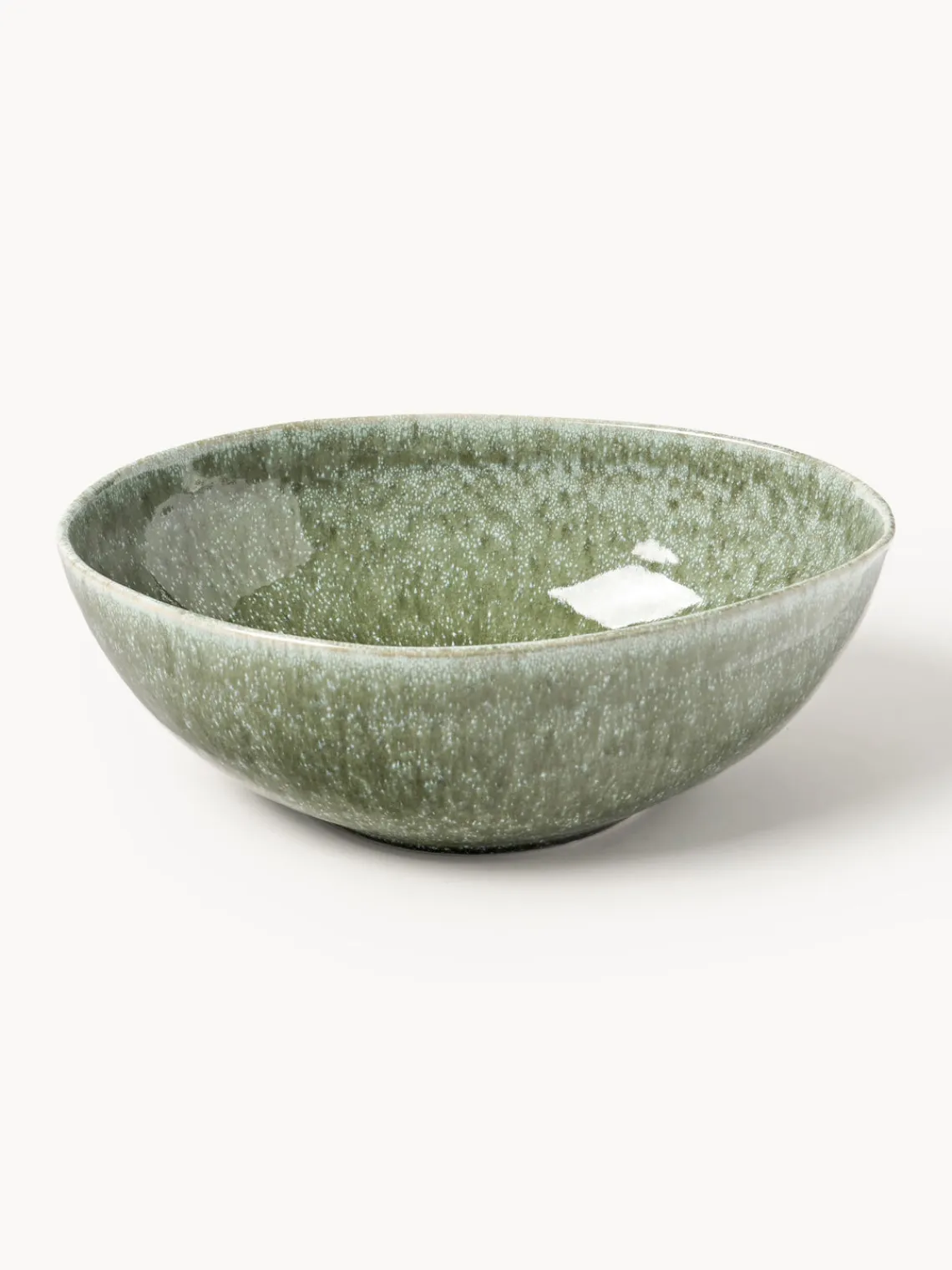 Cuencos Y Platos De Servir|Vajillas Completas>Westwing Collection Ensaladera artesanal con forma orgánica Macey Tonos verdes brillante