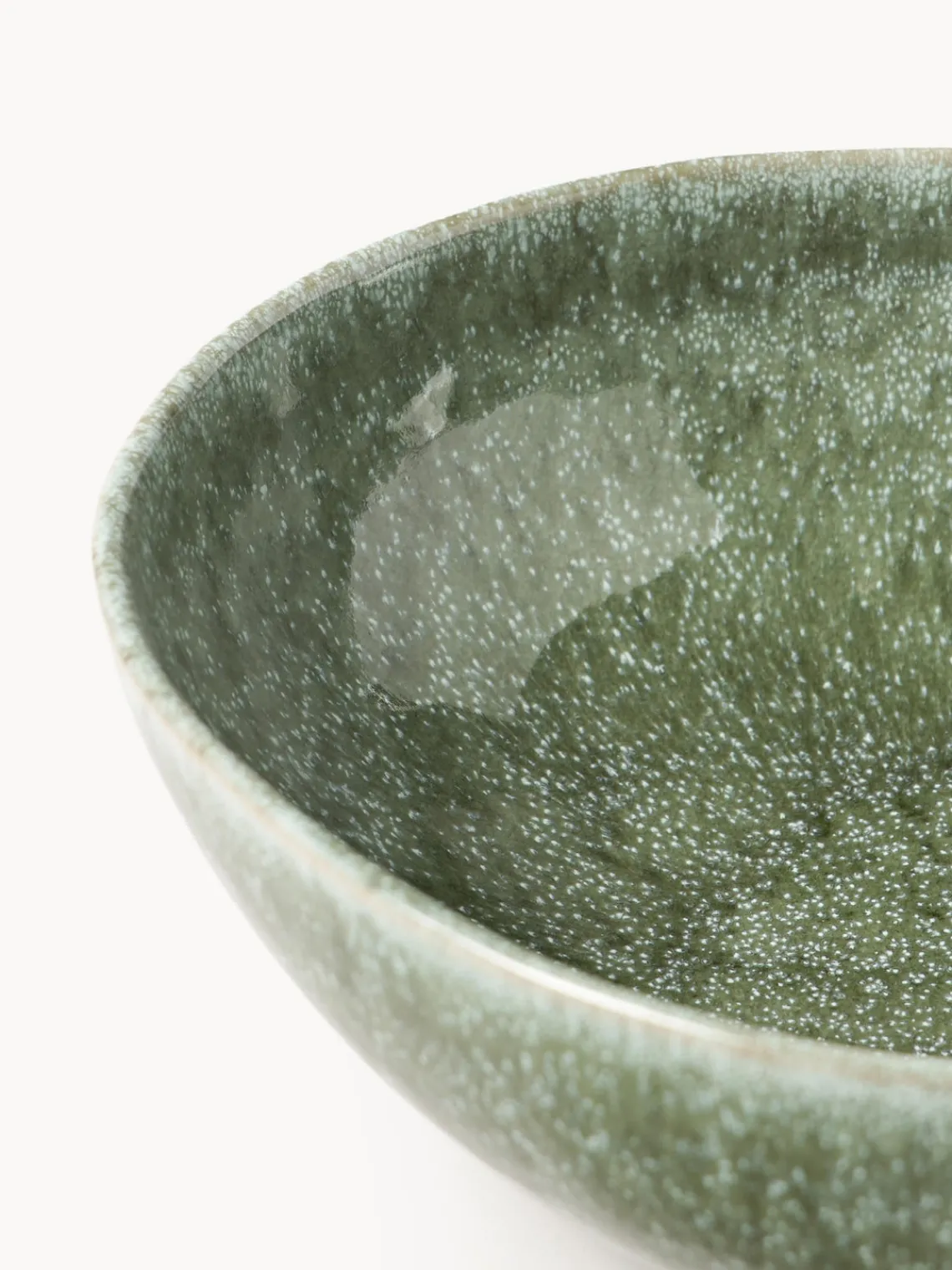 Cuencos Y Platos De Servir|Vajillas Completas>Westwing Collection Ensaladera artesanal con forma orgánica Macey Tonos verdes brillante