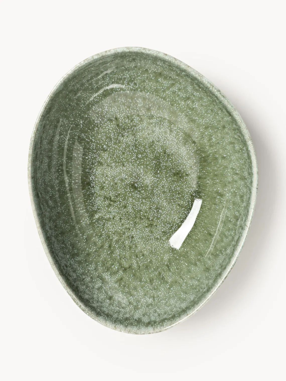 Cuencos Y Platos De Servir|Vajillas Completas>Westwing Collection Ensaladera artesanal con forma orgánica Macey Tonos verdes brillante