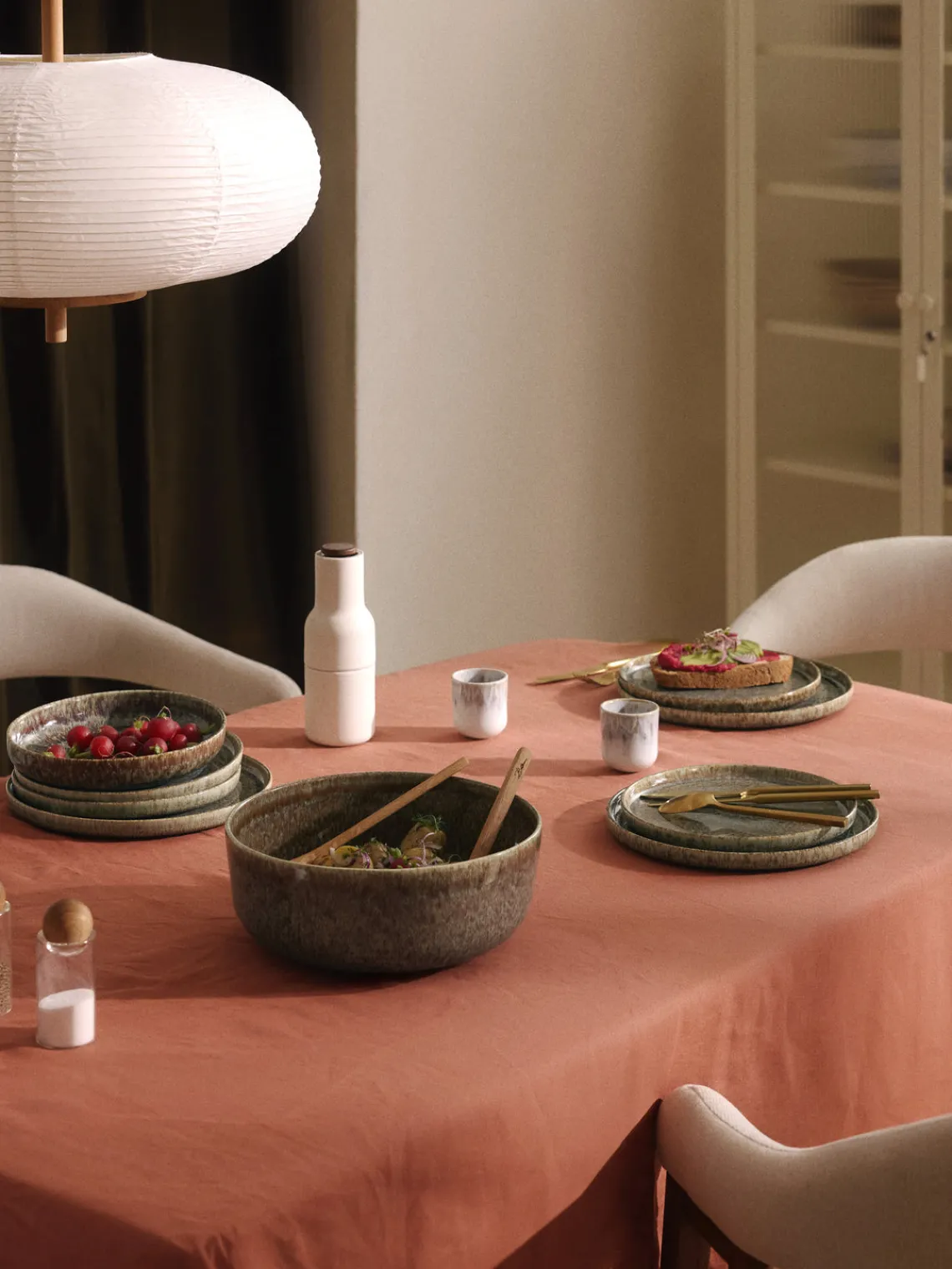 Cuencos Y Platos De Servir|Vajillas Completas>Westwing Collection Ensaladera artesanal con esmalte reactivo Danza Tonos de marrón, beige, con gradiente de color