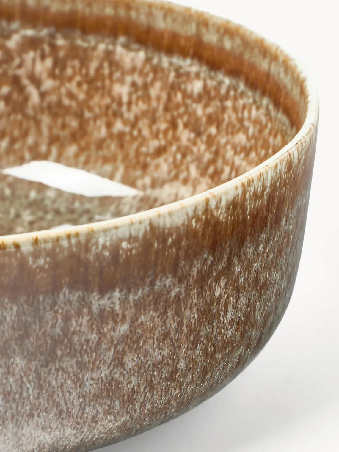 Cuencos Y Platos De Servir|Vajillas Completas>Westwing Collection Ensaladera artesanal con esmalte reactivo Danza Tonos de marrón, beige, con gradiente de color