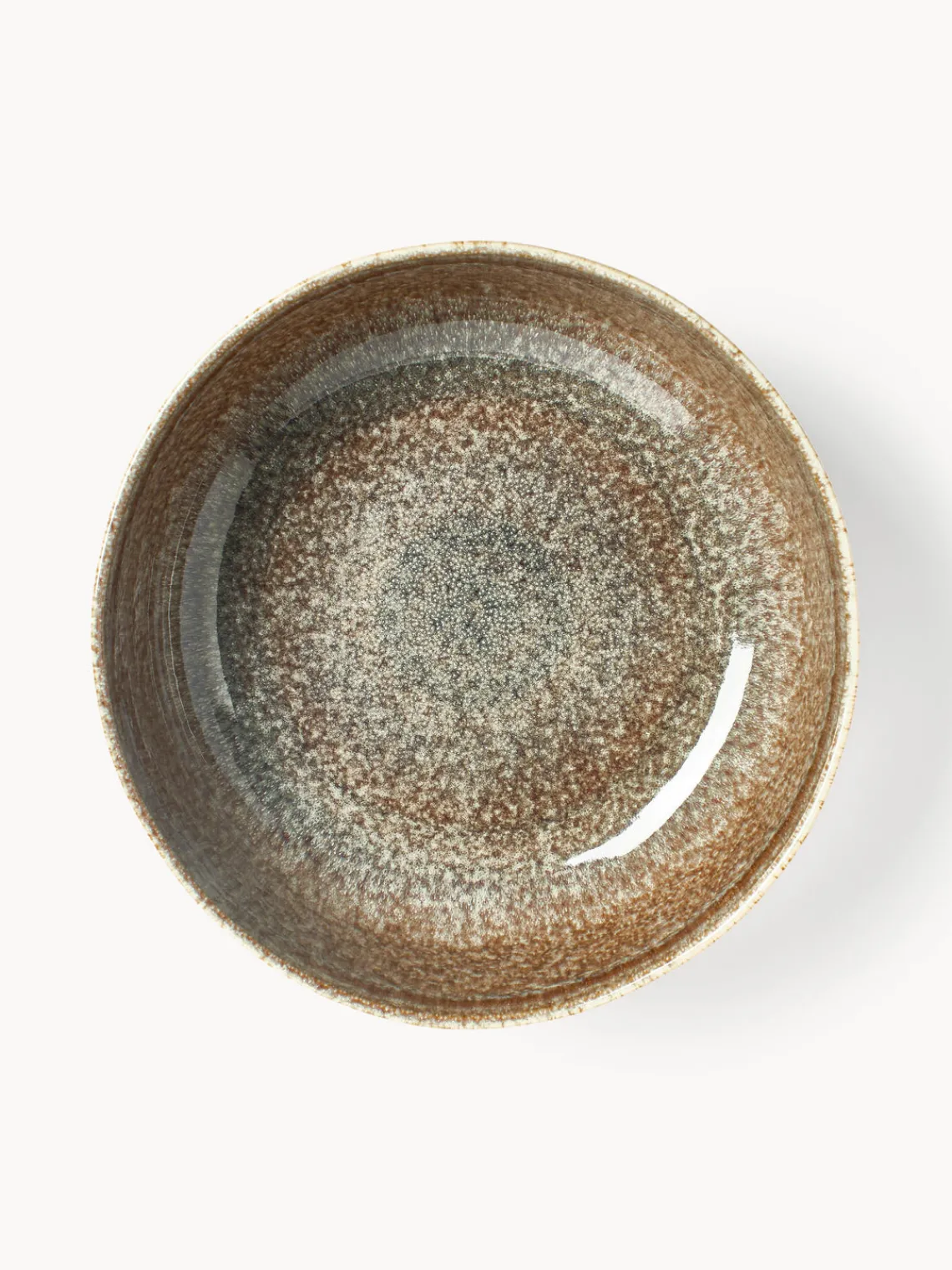 Cuencos Y Platos De Servir|Vajillas Completas>Westwing Collection Ensaladera artesanal con esmalte reactivo Danza Tonos de marrón, beige, con gradiente de color