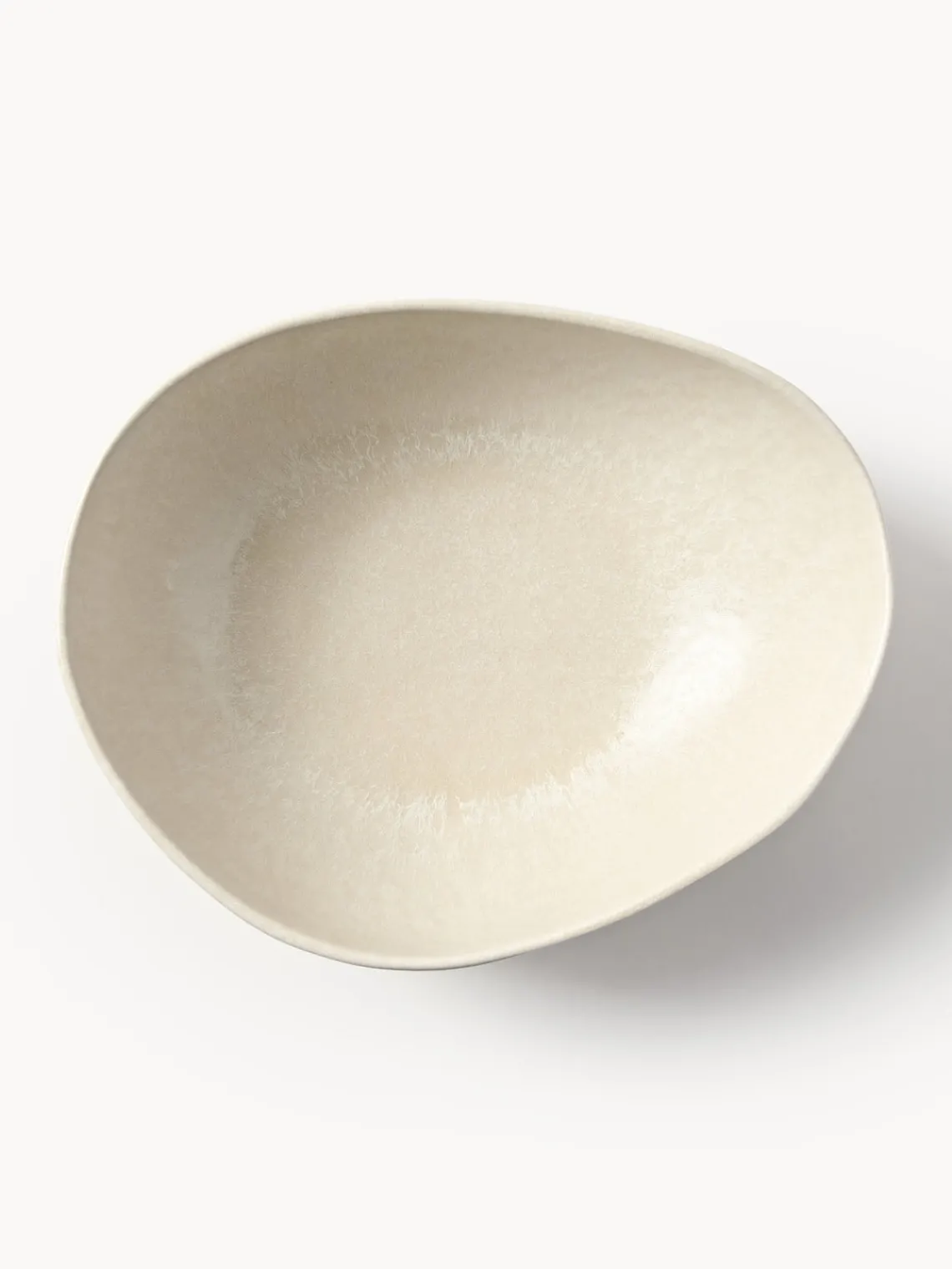 Cuencos Y Platos De Servir|Vajillas Completas>Westwing Collection Ensaladera artesanal con forma orgánica Macey Blanco crema mate