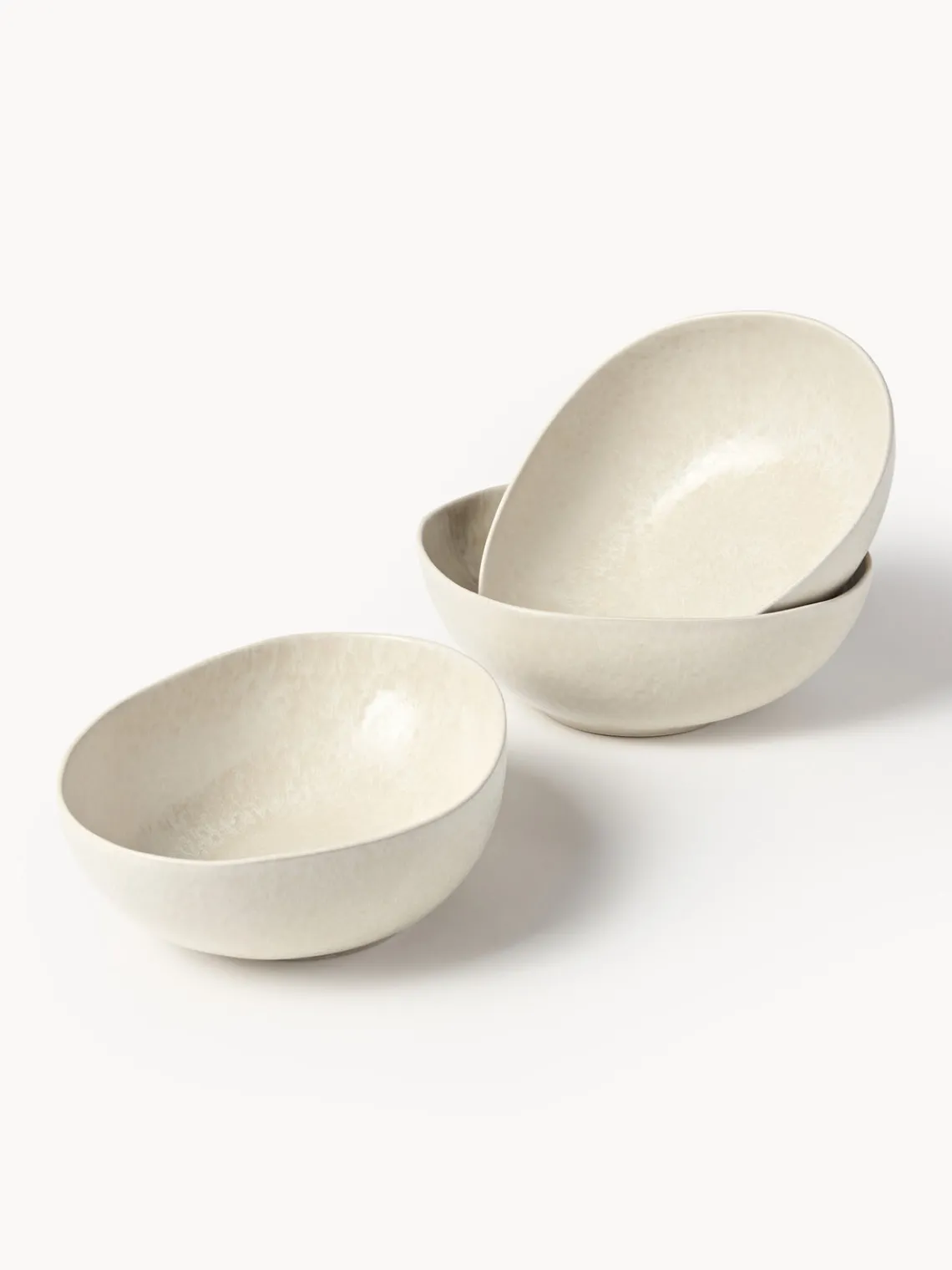 Cuencos Y Platos De Servir|Vajillas Completas>Westwing Collection Ensaladera artesanal con forma orgánica Macey Blanco crema mate