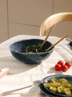 Cuencos Y Platos De Servir|Vajillas Completas>Westwing Collection Ensaladera artesanal en forma orgánica Macey Tonos grises azulados brillantes