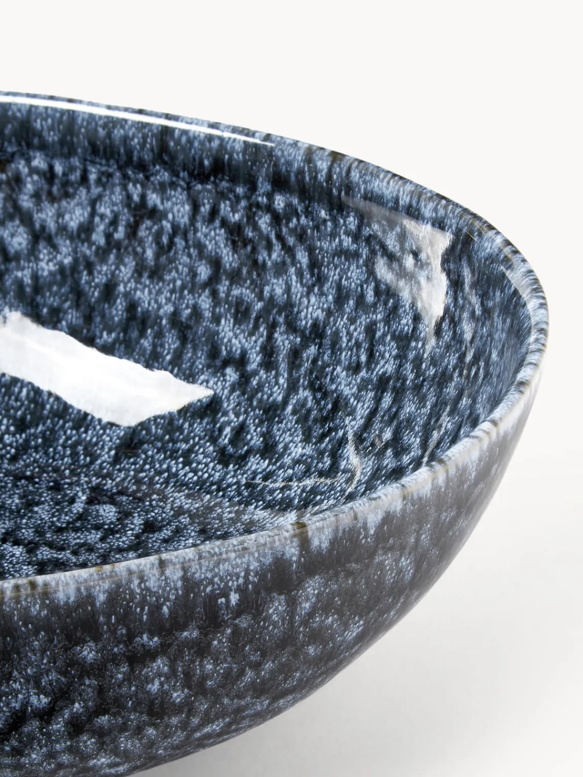 Cuencos Y Platos De Servir|Vajillas Completas>Westwing Collection Ensaladera artesanal en forma orgánica Macey Tonos grises azulados brillantes