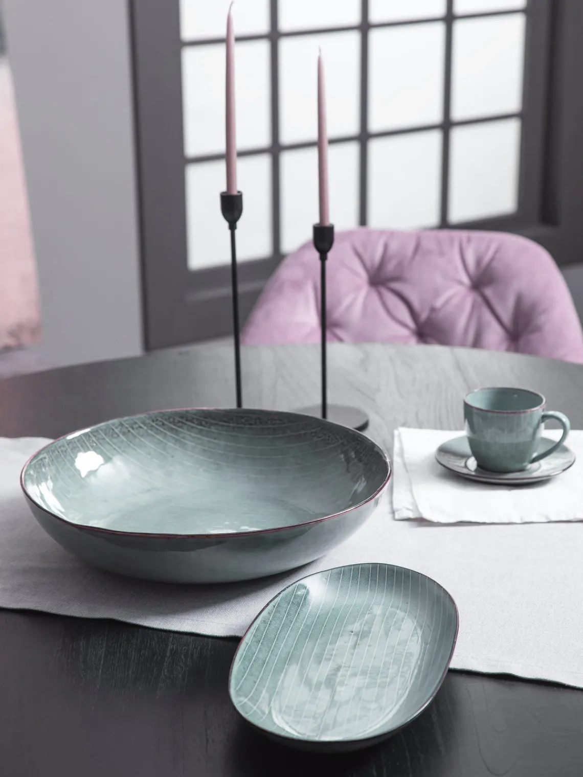 Cuencos Y Platos De Servir|Vajillas Completas>Broste Copenhagen Ensaladera artesanal , Ø 34 cm Nordic Sea