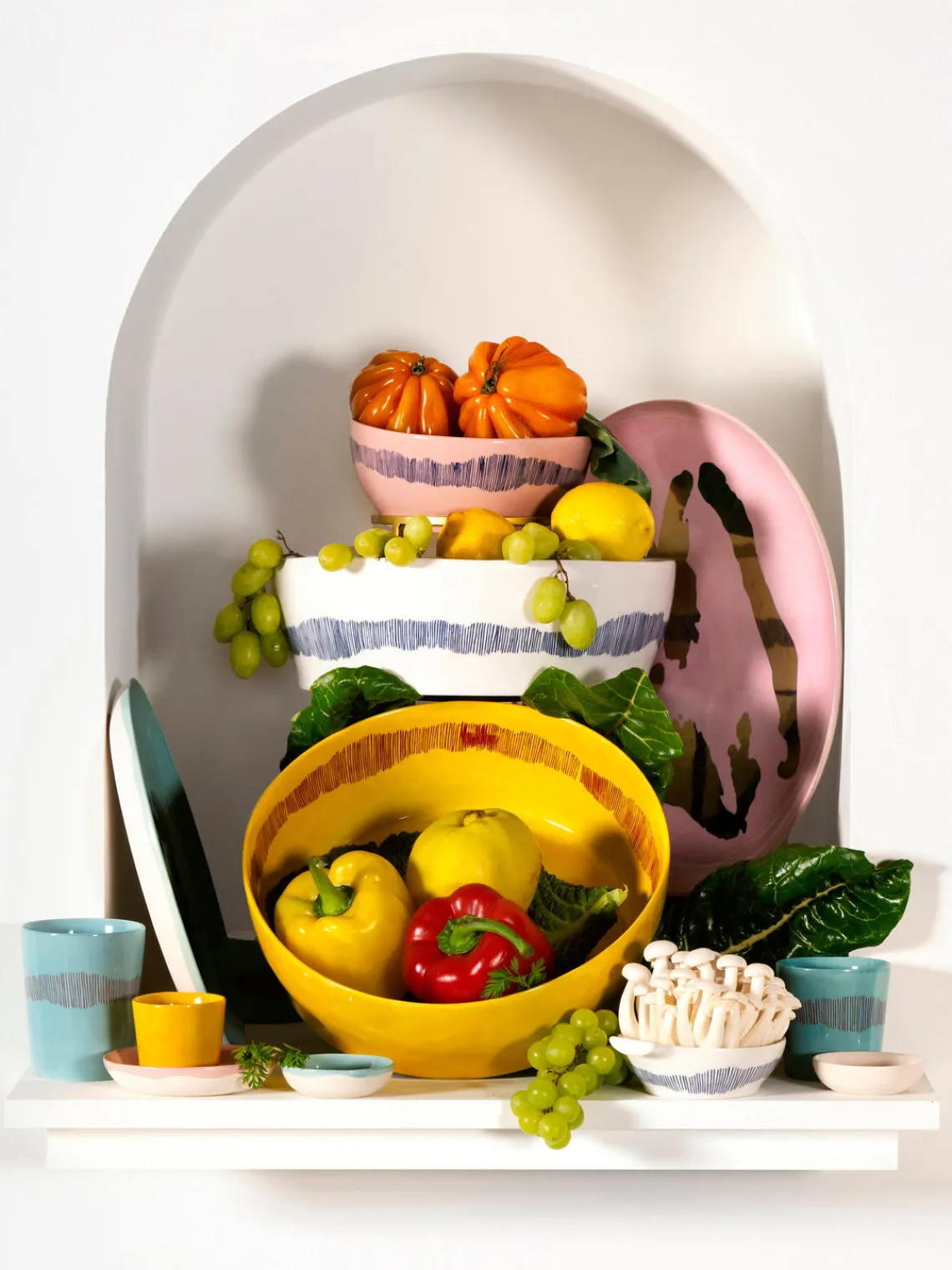 Cuencos Y Platos De Servir|Vajillas Completas>SERAX Ensaladera con esmalte reactivo Feast Amarillo sol, rojo