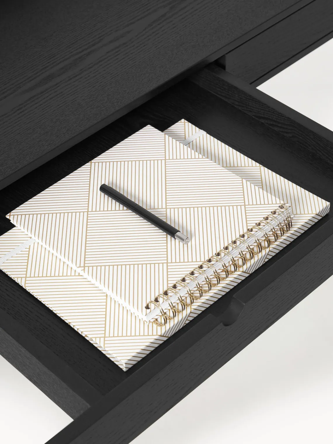 Escritorios|Escritorios>Westwing Collection Escritorio con cajones Evrak Negro