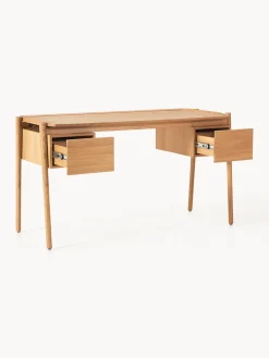 Escritorios|Escritorios>Westwing Collection Escritorio de madera con cajones Libby Madera de roble clara