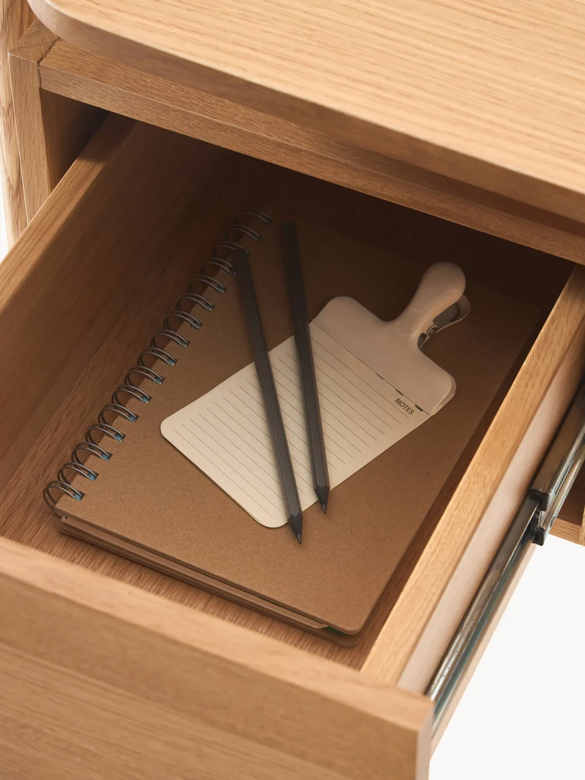 Escritorios|Escritorios>Westwing Collection Escritorio de madera con cajones Libby Madera de roble clara