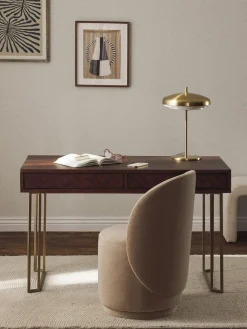 New Escritorio de madera de mango con diseño de espiga Luca Escritorios|Escritorios