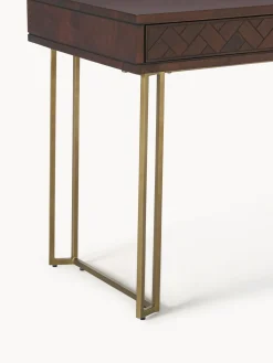 New Escritorio de madera de mango con diseño de espiga Luca Escritorios|Escritorios