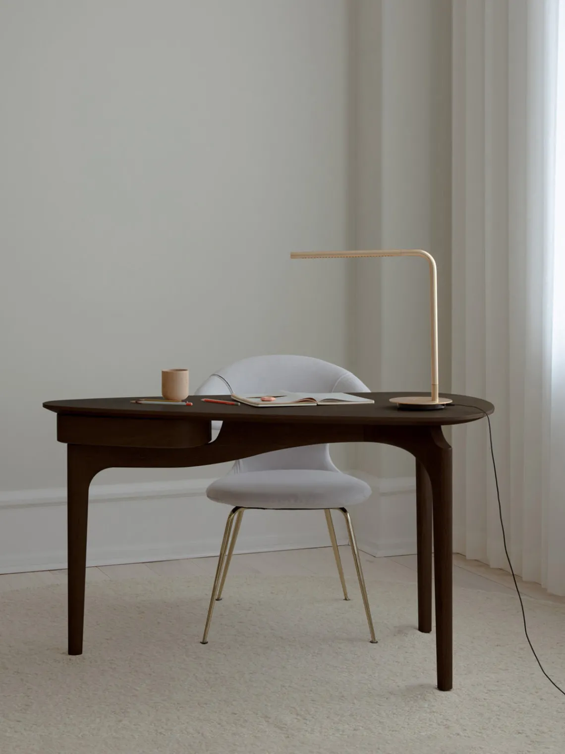 Online Escritorio de madera de roble con cajón Duende Escritorios|Escritorios