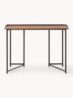 Escritorios|Escritorios>Westwing Collection Escritorio de madera Renee Madera de nogal, negro