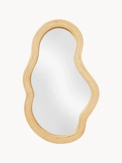 New Espejo de pared artesanal de ratán con forma orgánica Pond Espejos De Pared|Espejos De Pared