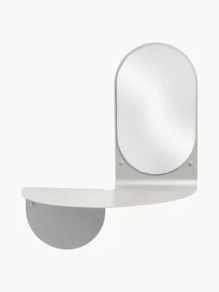 Espejos De Pared|Espejos De Pared>&k Amsterdam Espejo de pared artesanal con estante Flip Gris claro