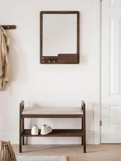 Espejos De Pared|Espejos De Pared>Rowico Home Espejo de pared con estante de madera de roble Inverness