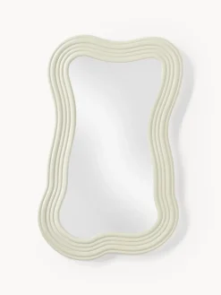 Jarrones|Espejos De Pared>Westwing Collection Espejo de pared con marco ondulado Cosimo Beige claro