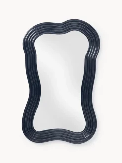 Jarrones|Espejos De Pared>Westwing Collection Espejo de pared con marco ondulado Cosimo Azul oscuro