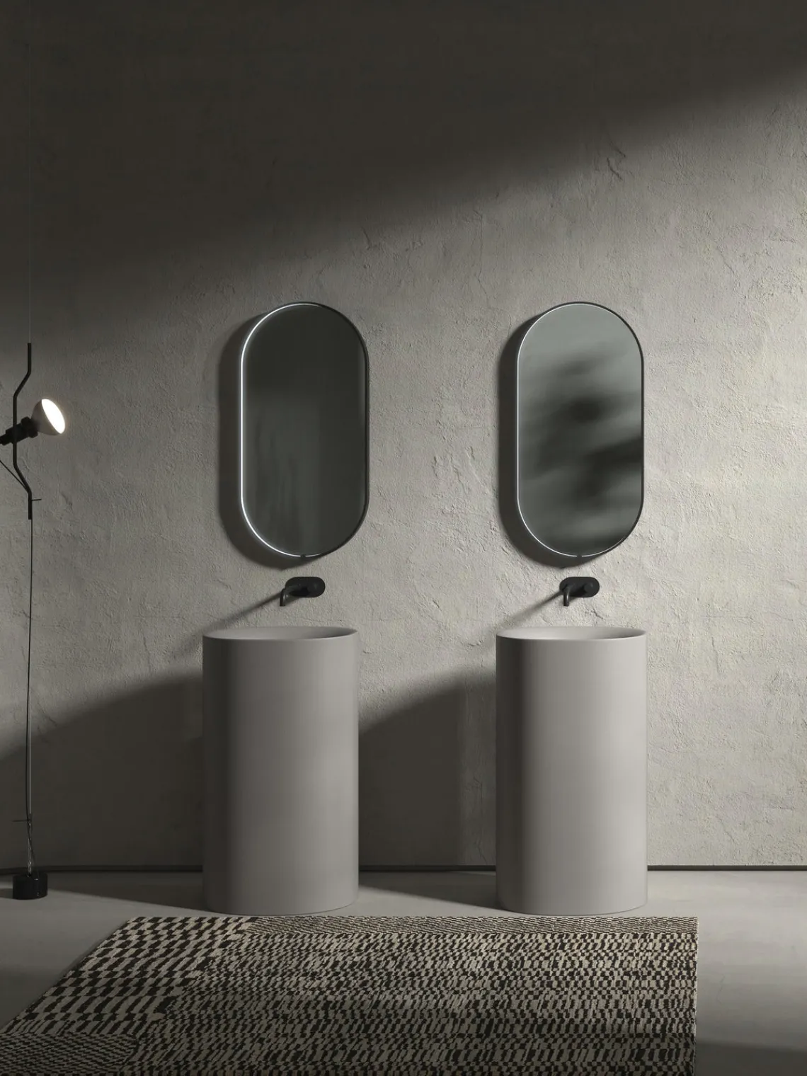 Espejos De Pared|Espejos De Pared>Vanita&Casa Espejo de pared ovalado con iluminación LED Avior Negro