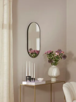 Jarrones|Espejos De Pared>Westwing Collection Espejo de pared ovalado Lucia Negro