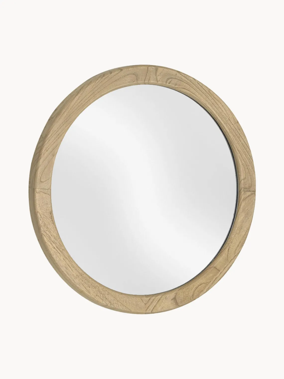New Espejo de pared redondo con marco de madera de mindi Alum Espejos De Pared|Espejos De Pared