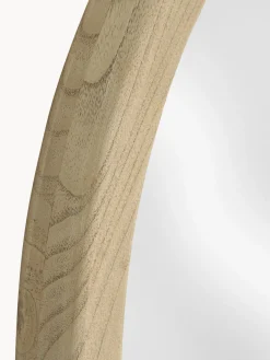 New Espejo de pared redondo con marco de madera de mindi Alum Espejos De Pared|Espejos De Pared