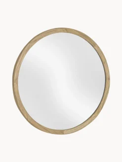 Best Espejo de pared redondo con marco de madera de mindi Alum Jarrones|Espejos De Pared