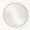 New Espejo de pared redondo con marco de madera de roble Avery Jarrones|Espejos De Pared