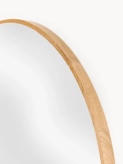 New Espejo de pared redondo con marco de madera de roble Avery Jarrones|Espejos De Pared