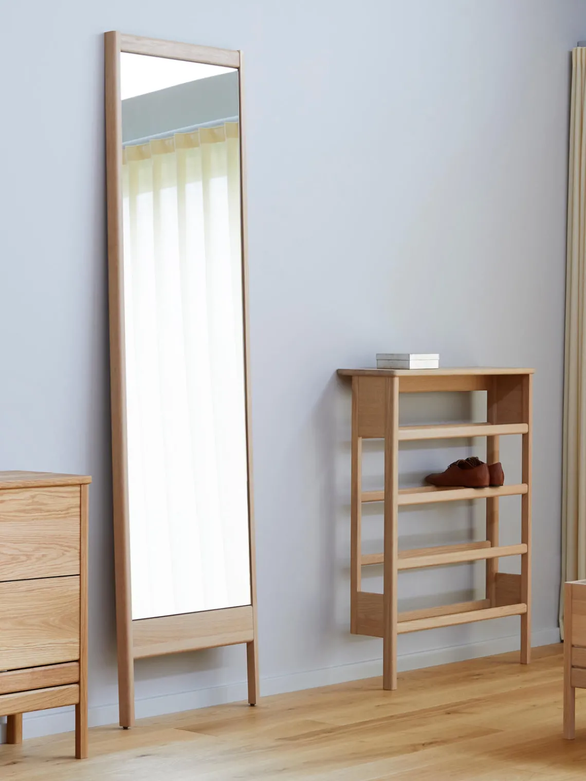 Online Espejo de pie de madera de roble A Line Jarrones|Decoración