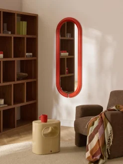 Espejos De Cuerpo Entero|Espejos De Cuerpo Entero>Westwing Collection Espejo ovalado de cuerpo entero Mael Rojo coral