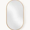 Discount Espejo ovalado de pared con marco de roble Avery Jarrones|Espejos De Pared
