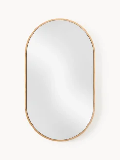Discount Espejo ovalado de pared con marco de roble Avery Jarrones|Espejos De Pared