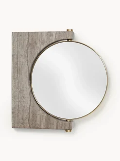 Espejos De Maquillaje|Jarrones>Audo Copenhagen Espejo tocador redondo de mármol de pared Pepe Mármol greige, latón