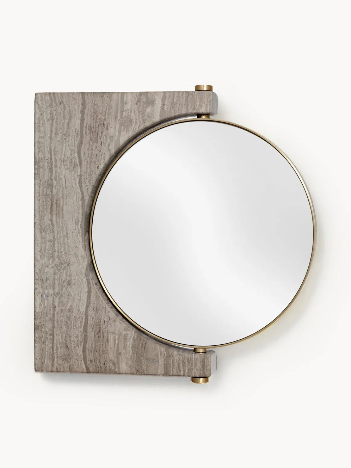 Espejos De Maquillaje|Jarrones>Audo Copenhagen Espejo tocador redondo de mármol de pared Pepe Mármol greige, latón